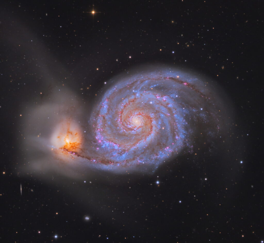 Schlaufuchs auf VEGA
Die Spiralgalaxie M51, auch Whirlpool-Galaxie genannt.